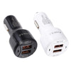 TE-092 36W Dual QC3.0 USB Fast Car Charger(White)