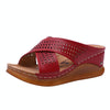 Thick-Bottomed Muffin Wedge Sandals, Shoe Size:39(Red)
