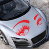 D-821 Beauty Eyes Pattern Car Modified Decorative Sticker(Red)