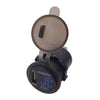 Universal Car Single Port USB Charger Power Outlet Adapter 2.4A 5V IP66 with LED Digital Voltmeter + Ammeter(Blue Light)