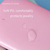 HN-001 PU Portable Ring Earring Necklace Jewelry Storage Box(Pink)