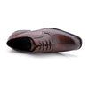 Male Autumn Top-grain Leather Pointed Business Dress Shoes, Size:37(Dark Brown)