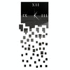 Mirror Clock Personality Wall Clock Three-dimensional Wall Decoration Mosaic Wall Clock(Black)