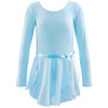 Girls Spring and Summer Long-sleeved Cotton Dance Training Clothing Set, Size:140CM(Light Blue)
