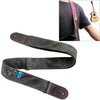 Leather Guitar Strap Retro Cowboy Electric Guitar Pick Strap(Black)