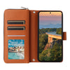 For Samsung Galaxy S23+ 5G Nine-card Slots Zipper Wallet Bag Leather Phone Case(Brown)