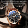 OLEVS 2871 Men Multifunctional Sports Chronograph Luminous Quartz Watch(Black + Rose Gold)