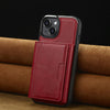 For iPhone 13 mini LC.IMEEKE L5 Series Detachable RFID Card Bag Magsafe Phone Case(Red)