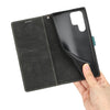 For Samsung Galaxy S24 Ultra 5G Grid Stitching Leather Phone Case with Lanyard(Black)