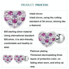S925 Sterling Silver Plated With Platinum Color-Blocked Zircon Heart-Shaped Earrings(BSE1044)