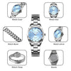 SKmei 1620 Delicate Rhinestone Creative Casual Waterproof Quartz Women Watch Steel Strap Watch(Black)