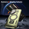 For Samsung Galaxy A15 Shield Frame Holder MagSafe Phone Case(Olive Green)