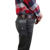 Lambskin Texture Men Phone Universal Double Lattice Waist Bag Leather Case, Size:S(Black)
