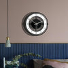 Home Decoration Round Creative Wall Clock Living Room Bedroom Transparent Acrylic Retro Clock(Black)