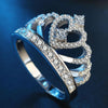 Princess Queen Crown-shaped Platinum Plated Zircon Ring, US Size: 9, Diameter: 18.9mm, Perimeter: 59.5mm(Silver)