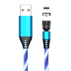 2.4A USB to 8 Pin 540 Degree Bendable Streamer Magnetic Data Cable, Cable Length: 1m(Blue)