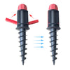 32mm Pipe Diameter Outdoor Beach Sun Umbrella Accessories Large Plastic Portable Spiral Ground Plug(Red Black)