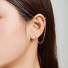 S925 Sterling Silver Devil Eye Zircon Tassel Ear Studs Women Earrings