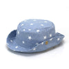 MZ7938 Spring Small Star Pattern Children Basin Hat Sun Hat, Size: M (50cm)(Light Denim Blue)