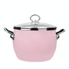 Enamel Soup Pot Uncoated Food Supplement Pot For Induction Cooker(Pink)