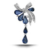Women Drill Droplet Butterfly-knotted Brooch(Blue)
