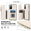 For Samsung Galaxy S20 FE Double Flap Zipper RFID Leather Phone Case with Short Lanyard(White)