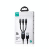 JOYROOM A18 3.5A USB to 8 Pin+USB-C/Type-C+Micro USB 3 in 1 Data Cable, Length:0.3m(Black)