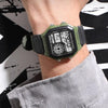 SYNOKE 9619B Nylon Canvas Strap Luminous Waterproof Digital Watch(Green Head Green Belt)