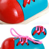 1 Pair Educational Kids Toys Wooden Shoelace Tying Practice Toy