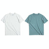 W2001220 Retro Round Neck Thick Carbon Brushed T-Shirt Men Loose Cotton Short Sleeves, Size: 3XL(Haze Blue)