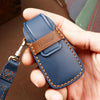 Hallmo Car Cowhide Leather Key Protective Cover Key Case for Audi A6L / A8L / A4 / A7 / A5 A Style(Brown)