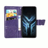 For Asus ROG Phone 3 ZS661KS Butterfly Love Flower Embossed Horizontal Flip Leather Case with Bracket / Card Slot / Wallet / Lanyard(Dark Purple)