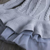 Winter Girls Knit Long Sleeve Sweater Organza Dress Evening Dress, Size:100cm(Red)