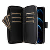 For iPhone 12 Pro Max Nine-card Slots Zipper Wallet Bag Leather Phone Case(Black)