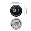 Dishwasher Round Magnet Clean Dirty Sign Double-Sided Dishwasher Magnet Cover(Black)