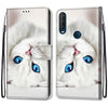 For Alcatel 1SE 2020 Coloured Drawing Cross Texture Horizontal Flip PU Leather Case with Holder & Card Slots & Wallet & Lanyard(White Kitten)