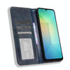 For Samsung Galaxy A06 5G Magnetic Buckle Retro Texture Leather Phone Case(Blue)