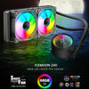 COOLMOON CM-YM-240T Digital ARGB Lens Edition Integrated Water Cooling CPU Cooler Temperature Display CPU Fan(Black)