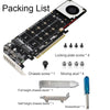 PCI-E X16 to M.2 M-key NVME X4 SSD RAID Array Expansion Adapter Support 2242/2260/2280/22110(PH44Plus)