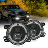For Jeep Wrangler JK 2 Door 2007-2015 Y4 4 inch 1 Pair Light Guide Dual Lens Fog Light(Yellow White)
