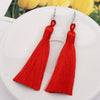 3 Pairs Women Boho Fashion Long Tassel Earrings(Red)