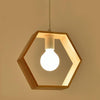 Home Decoration Personality Creative Simple Solid Wood Geometric Pendant Lights (Hexagon)