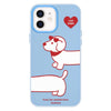 For iPhone 11 Skin Feeling Jelly TPU Hybrid PC Phone Case(Love Dachshund Blue)