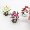 1:12 Mini House Toy Miniature Scene Ornament Simulation Flower(White+Red+Purple)