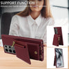 For Samsung Galaxy S25 Ultra 5G Crossbody Lanyard Zipper Wallet Leather Phone Case(Wine Red)