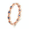 Zircon Lucky Eye Sterling Silver S925 Ring, Size: No.6(Rose Gold Plated)