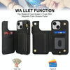 For iPhone 13 mini Double Flap Zipper RFID Leather Phone Case with Short Lanyard(Black)