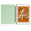 For iPad Mini 5 / Mini 4 3-folding Horizontal Flip PU Leather + Shockproof TPU Case with Holder & Pen Slot(Matcha Green)