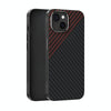 For iPhone 13 ABEEL C Carbon Fiber Series 6D Micro Relief MagSafe Phone Case(Black Red)