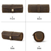 CONTACTS FAMILY CF1117  Retro Crazy Horse Texture Leather Watch Box Round Buckle Storage Box,Capacity: Can Hold 3 Watches(Coffee)